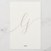Eenvoudig Script Persoonlijk Briefpapier Ivory Roz (Achterkant)