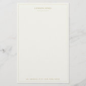 Eenvoudig Script Persoonlijk Briefpapier Navy Goud (Voorkant)