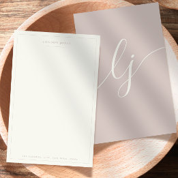 Eenvoudig Script Persoonlijk Briefpapier Roze Ivoo