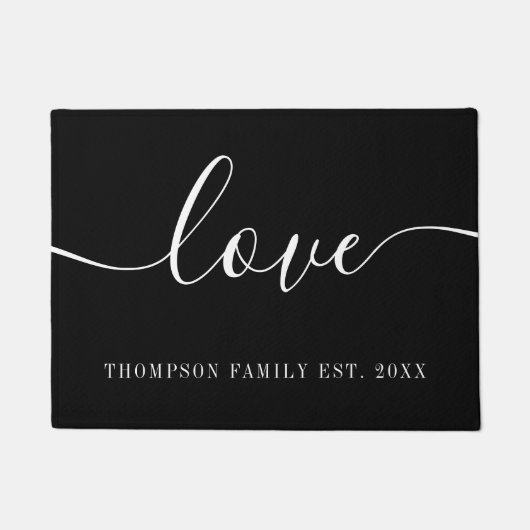 Eenvoudig script Persoonlijke familienaam Liefde Deurmat (Voorkant)