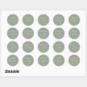 Eenvoudig Script Persoonlijke Saliegroene Trouw Ronde Sticker (Vel)