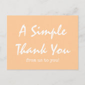 Eenvoudig Script Perzik Bedankt Briefkaart (Voorkant)