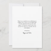 Eenvoudig Script Portret Fotobruiloft Bedankkaart (Achterkant)