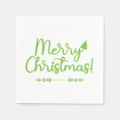 Eenvoudig script Prettig kerstfeest op wit papier Servet (Voorkant)