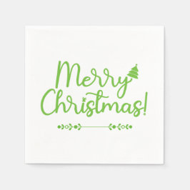 Eenvoudig script Prettig kerstfeest op wit papier Servet