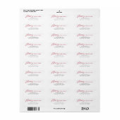 Eenvoudig Script Prettig Kerstmis Rood Retouradres Etiket (Full Sheet)