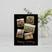 Eenvoudig script Prettige Feestdagen 3 Foto Collag (Staand Voorkant)