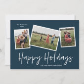 Eenvoudig script Prettige feestdagen 3 Foto Collag Feestdagenkaart (Voorkant)