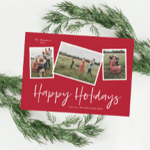 Eenvoudig script Prettige Feestdagen 3 Foto Collag