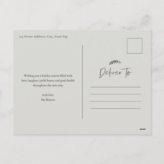 Eenvoudig script Prettige feestdagen 5 Photo Colla (Achterkant)