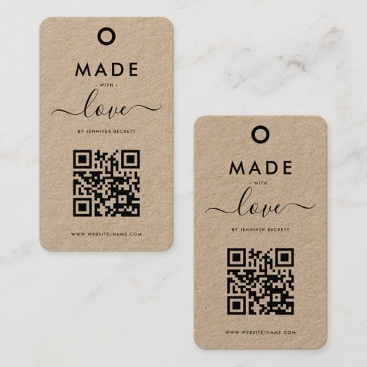 Eenvoudig Script Product Labels - Rustic Kraft (Voorkant / Achterkant)