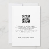 Eenvoudig Script QR Code Black White Wedding Kaart (Achterkant)