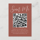 Eenvoudig script QR Code Weduwschap RSVP Informatiekaartje (Voorkant)