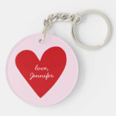 Eenvoudig script Red Heart Beste moeder ooit Moede Sleutelhanger (Achterkant)