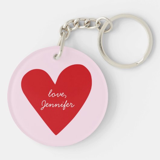 Eenvoudig script Red Heart Beste moeder ooit Moede Sleutelhanger (Achterkant)