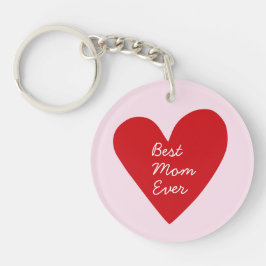 Eenvoudig script Red Heart Beste moeder ooit Moede Sleutelhanger