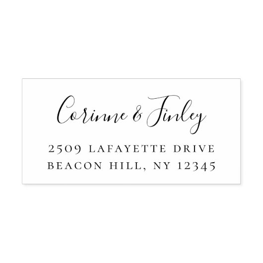 Eenvoudig script retouradres Rubber Stempel (Afrduk)