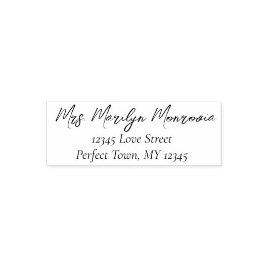 Eenvoudig script retouradres & telefoonnummer zelfinktende stempel (Design)