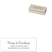 Eenvoudig script retouradres voor bruiloft rubberstempel (Gestempeld)