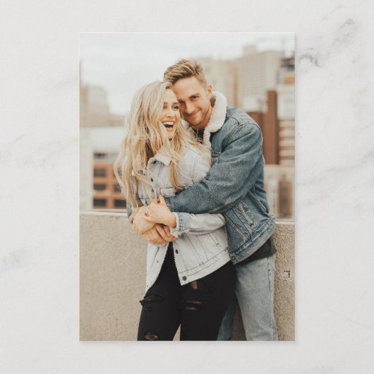 Eenvoudig script Roos QR Code Weddenschap RSVP Informatiekaartje (Achterkant)