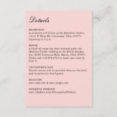 Eenvoudig Script  Roze Bruiloft Klein Verticaal Informatiekaartje (Voorkant)