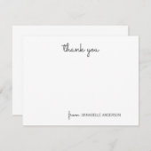 Eenvoudig script roze dank je aangepaste notiecard notitiekaartje (Voorkant / Achterkant)