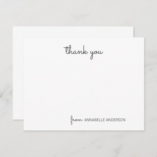 Eenvoudig script roze dank je aangepaste notiecard notitiekaartje (Voorkant / Achterkant)