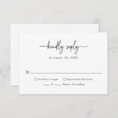 Eenvoudig script RSVP kaartje (Voorkant / Achterkant)