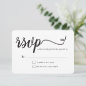 Eenvoudig script RSVP zonder mailing gereserveerde Kaartje (Staand voorkant)