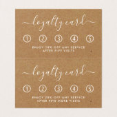 Eenvoudig script - Rustic Kraft Double Loyalty Visitekaartje (Binnenkant ongevouwen)