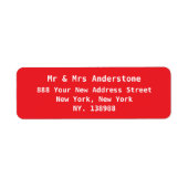 Eenvoudig script Rustic Red Holiday Retouradres Etiket (Voorkant)