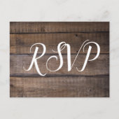Eenvoudig script Rustic Wedding RSVP Briefkaart (Voorkant)
