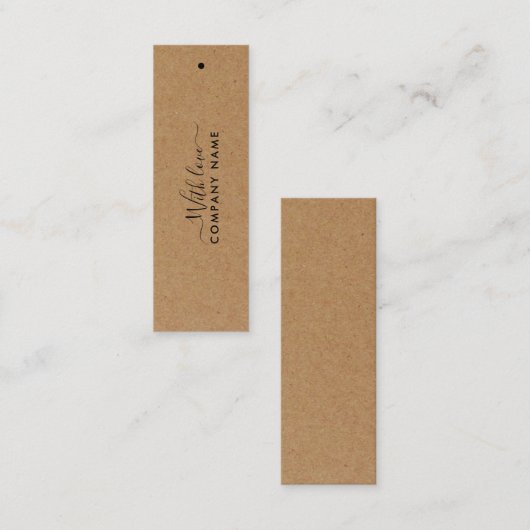 Eenvoudig script - Rustige Country Kraft CadeauLab Mini Visitekaartje (Voorkant / Achterkant)