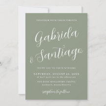 Eenvoudig Script Sage Green White Wedding