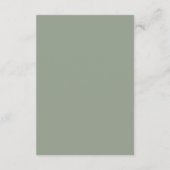 Eenvoudig script saliegroen QR-code huwelijksreact Informatiekaartje (Achterkant)