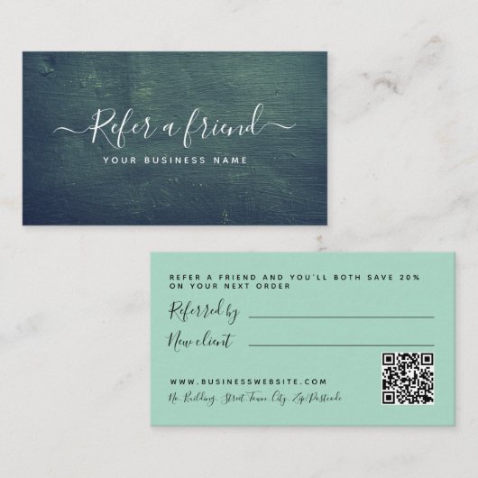 Eenvoudig Script-schoolbord - Kaart voor verwijzin (Voorkant / Achterkant)