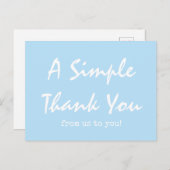 Eenvoudig script Sky Blue Business Bedankt Briefkaart (Voorkant / Achterkant)