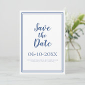 Eenvoudig Script Sla De Datum Op Trouwdag Klassiek Save The Date (Staand voorkant)