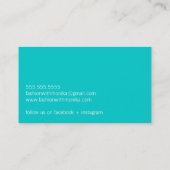 EENVOUDIG SCRIPT stijlvol trendy schoolbord turquo Visitekaartje (Achterkant)