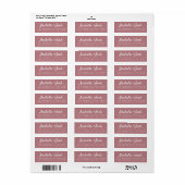 Eenvoudig Script Stof Roze Huwelijk Retouradres Etiket (Full Sheet)