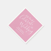 Eenvoudig script: stoffige roze en witte bruiloft  servet (Hoek)