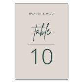 Eenvoudig script tabelnummer bruiloftsbevestiging kaart (Voorkant)