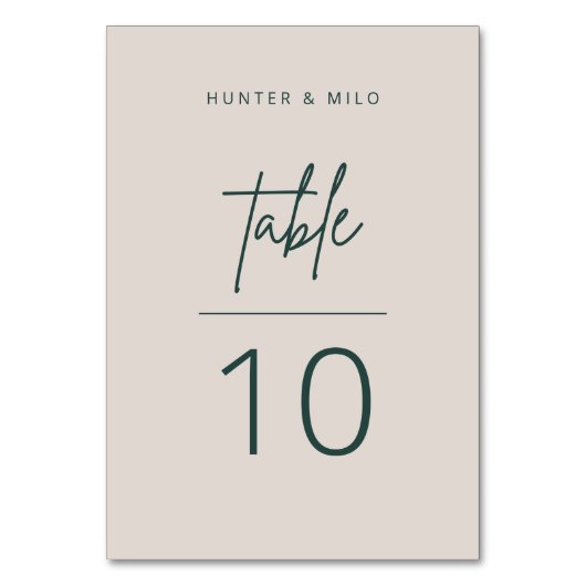 Eenvoudig script tabelnummer bruiloftsbevestiging kaart (Voorkant)
