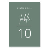 Eenvoudig script tabelnummer bruiloftsbevestiging kaart (Voorkant)