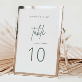 Eenvoudig script tabelnummer bruiloftsbevestiging kaart