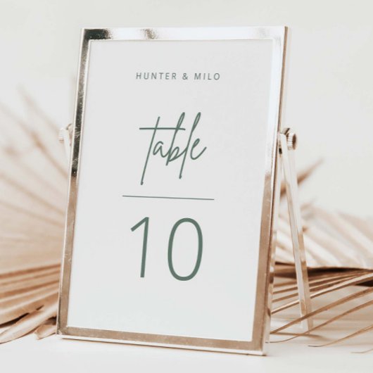 Eenvoudig script tabelnummer bruiloftsbevestiging kaart