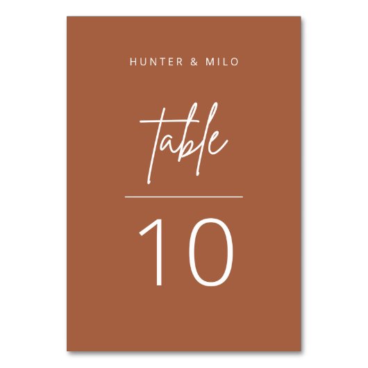 Eenvoudig script tabelnummer bruiloftsbevestiging kaart (Voorkant)