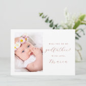 Eenvoudig Script Terracotta Godfather Voorstel Fot Kaart (Staand voorkant)