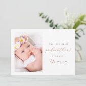 Eenvoudig script Terracotta Godmother Voorstel Fot Kaart (Staand voorkant)