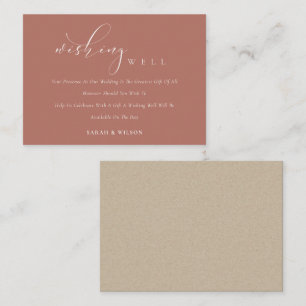 Eenvoudig script: terracotta Rust Wedding Goed Informatiekaartje